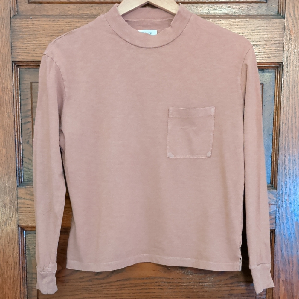 Madewell Long Sleeve Pocket Tee in Dusty Pink